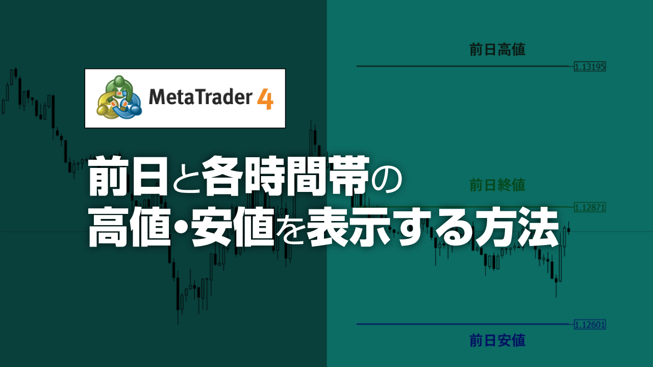 MT4で前日や各時間帯の高値・安値を表示するインジケーター｜FX